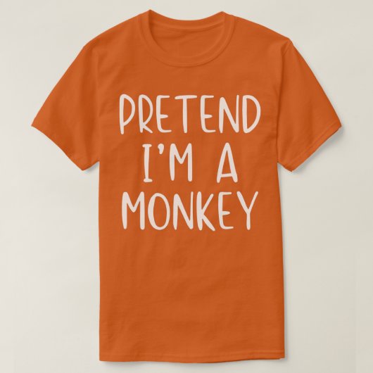 Pretend Monkey Costume Halloween Lazy Easy T-shirt (Design voorkant)