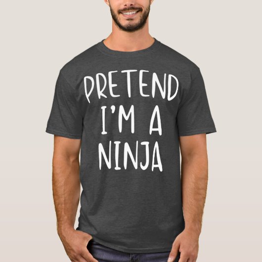 Pretend Ninja Costume Halloween Lazy Easy T-shirt (Voorkant)