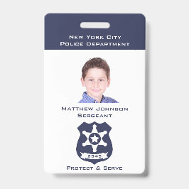 Pretend Politie Badge voor Kinderen met Foto