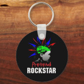 Pretend Rockstar Keychain (Voorkant)