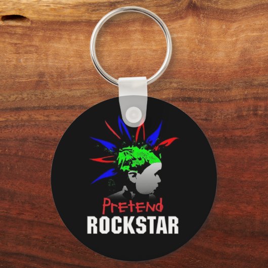 Pretend Rockstar Keychain (Voorkant)
