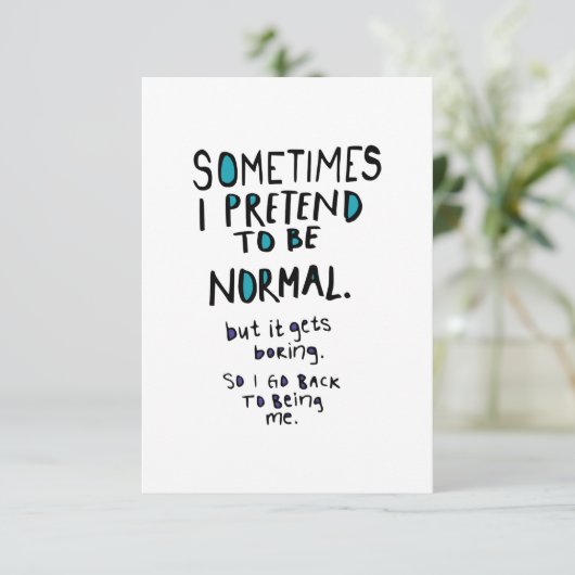 Pretend to be normal bedankkaart (Staand voorkant)