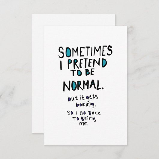 Pretend to be normal bedankkaart (Voorkant / Achterkant)