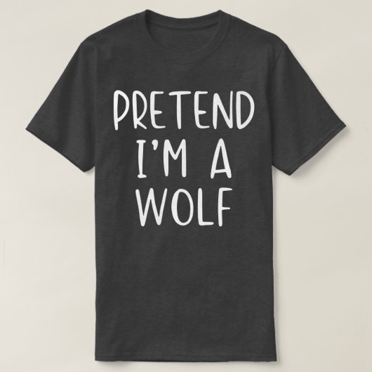 Pretend Wolf Costume Halloween Lazy Easy T-shirt (Design voorkant)