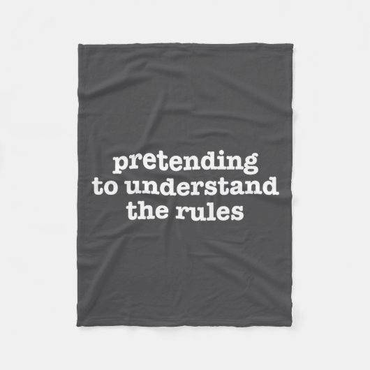 Pretending To Understand The Rules Funny Board Gam Fleece Deken (Voorkant)