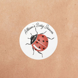 Pretentielieve lieveheersbeestje Baby Shower Ronde Sticker