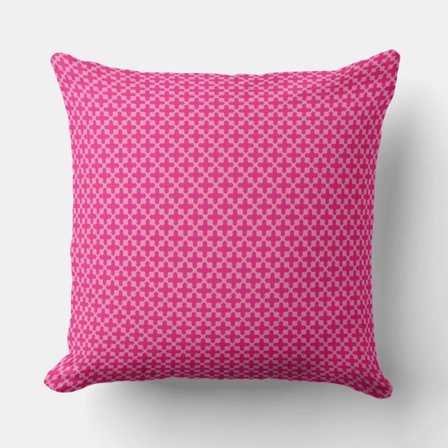 Pretentieloos en speels roze geometrisch ontwerp kussen (Voorkant)
