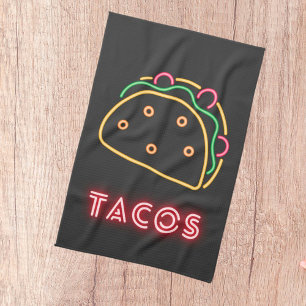 Pretentieloos modern neon taco symbool theedoek