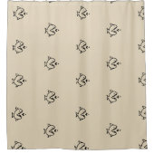 pretentieloos nautisch VIS-thema patroon Douchegordijn (Voorkant)