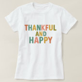 Pretentieloos Retro Kleurrijk Patroon Dankbaar en T-shirt (Design voorkant)