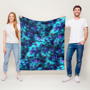 Pretentieloze blauwe en paarse nep monster bont te fleece deken