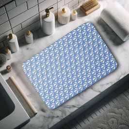 Pretentieloze Blauwe Witte Minimalistische Spatpat Badmat