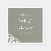 Pretentieloze bruiloft feest in salie groene minim servet (Voorkant)