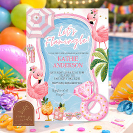 Pretentieloze Bruiloft Feestelijke Flamingo Bruids Kaart