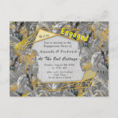 Pretentieloze expressie in gele en grijze plantbla uitnodiging briefkaart (Voorkant)