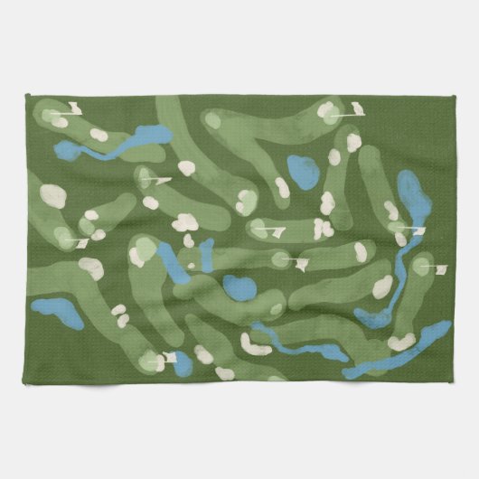 Pretentieloze grafische golfbaan handdoek (Horizontaal)