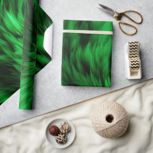 Pretentieloze groene namaak monster bont textuur cadeaupapier