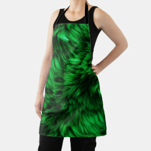 Pretentieloze groene namaak monster bont textuur schort