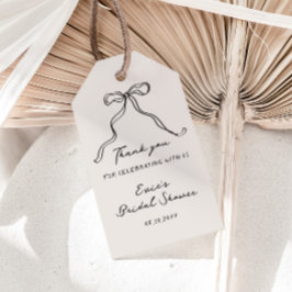 Pretentieloze handgeschreven lint bruiloft feest cadeaulabel