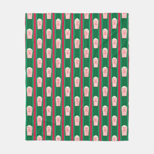 Pretentieloze Kerstpopcorn Fleece Deken (Voorkant)