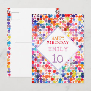 Pretentieloze Kleurrijke Aquarel Verf Vlekken Kind Briefkaart