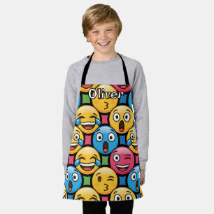 Pretentieloze Kleurrijke Emoji Gezichten Schort