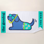 Pretentieloze kleurrijke snorkel pup strandlaken (Voorkant)