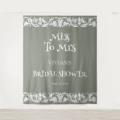 Pretentieloze minimalistische bruidsdouche in sali wandkleed (Voorkant)