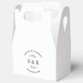 Pretentieloze monogram bloemige botanische huwelij bedankdoosjes (Open)