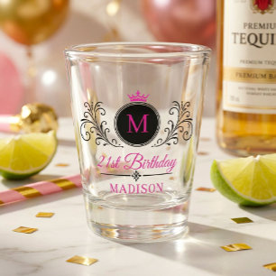 Pretentieloze op maat gemaakte kroon crest monogra shot glas