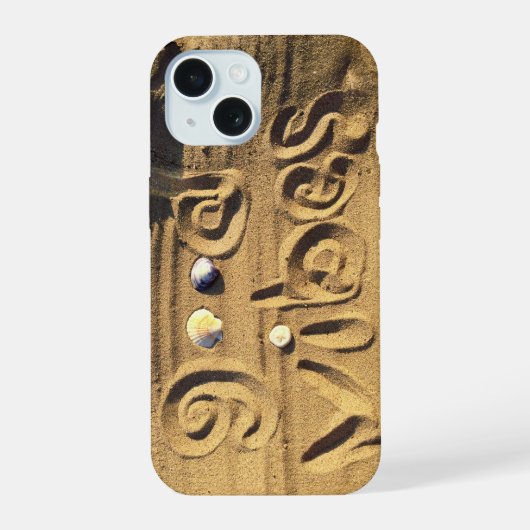 Pretentieloze strand schelpen goede vibraties cita iPhone 15 hoesje (Achterkant)