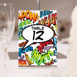Pretentieloze stripboek popart tafelkaart kaart