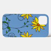 Pretentieloze vrolijke gele bloemen Doodle Kunst Case-Mate iPhone Case (Achterkant (horizontaal))