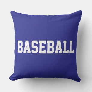 Pretentieloze witte BASEBALL-tekst op een diepe bl Kussen