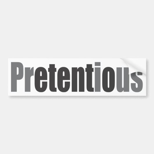 pretentieus bumpersticker (Voorkant)