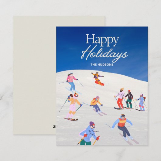 Pretentieuze Kerstvakantie Ski Resort  Feestdagenkaart (Voorkant / Achterkant)