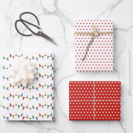Pretfige gekleurde feestelijke feestverlichting li inpakpapier vel