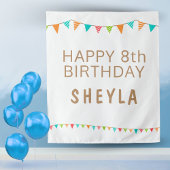 Pretfige Kleurrijke Vlaggen Gelukkige Verjaardag F Wandkleed