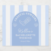 Pretig Favoriet Strand Cowgirl Bachelorette-feestj Sparkling Wijnetiket (Enkel label)