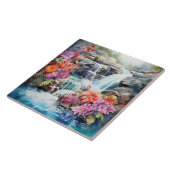 Pretig landschap waterval scène  tegeltje (Zijkant)