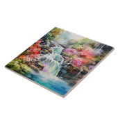Pretig landschap waterval scène tegeltje (Zijkant)