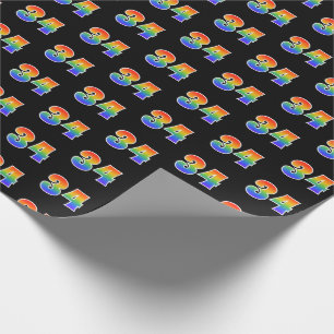 Pretig regenboogspectrum patroon "34" evenementnum cadeaupapier