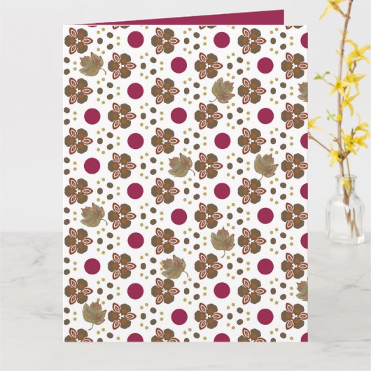 Pretige herfst Poka Dot ontwerp Kaart (Gele Bloem)