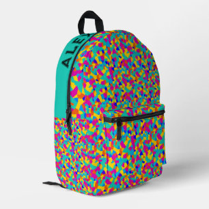 Pretige Kleurrijke Geometrische Regenboog Abstract Bedrukte Rugzak