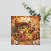 PRETIGE THANKSGIVINGDAG FEESTDAGENKAART (Staand voorkant)