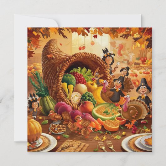 PRETIGE THANKSGIVINGDAG FEESTDAGENKAART (Voorkant)
