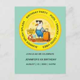 pretige uitnodiging voor een zonnige bestemming ze