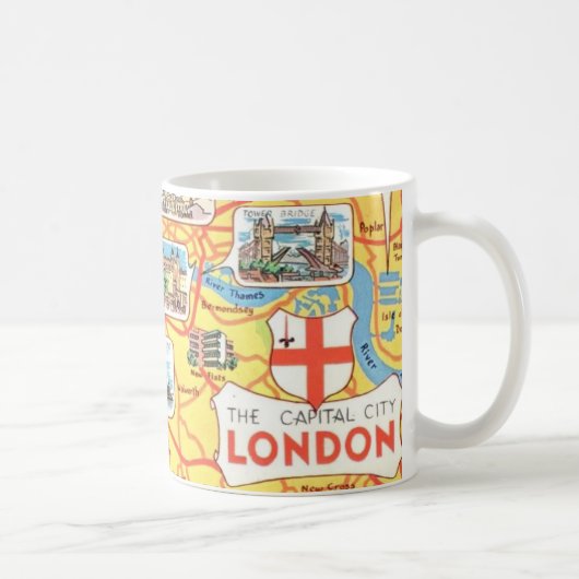 Pretkaart van Londen Engeland Mok (Rechts)