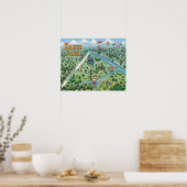 Pretkaart van Zilker Park Poster (Keuken)