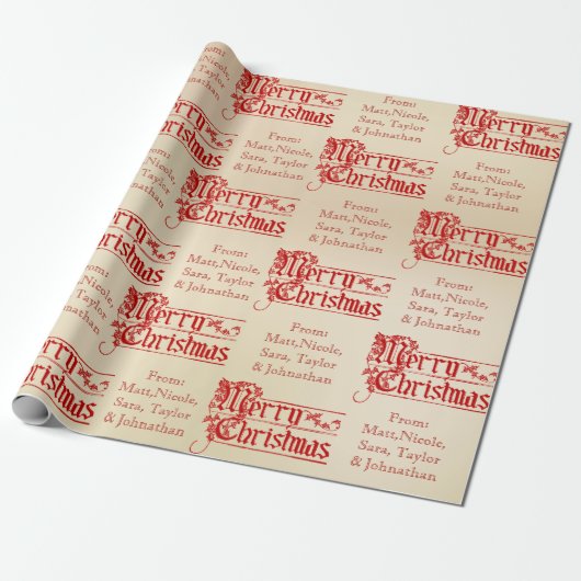  pretkerst met aangepaste naam cadeaupapier (Uitgerold)